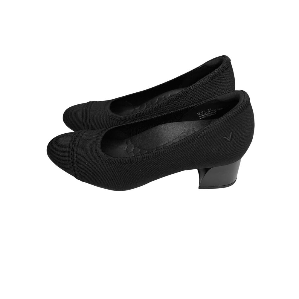 Vivaia womens Julie Arch Pro Almond Toe Block Heels Black 37.5 US 7 smart casual - Picture 4 of 10
